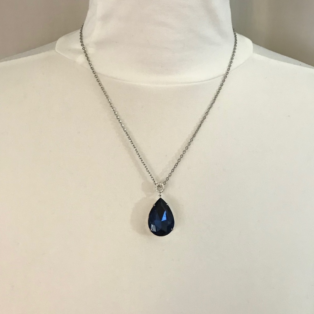 Peaky Blinders Grace Shelby Teardrop Sapphire Necklace, Handmade Replica - Picture 5 of 15
